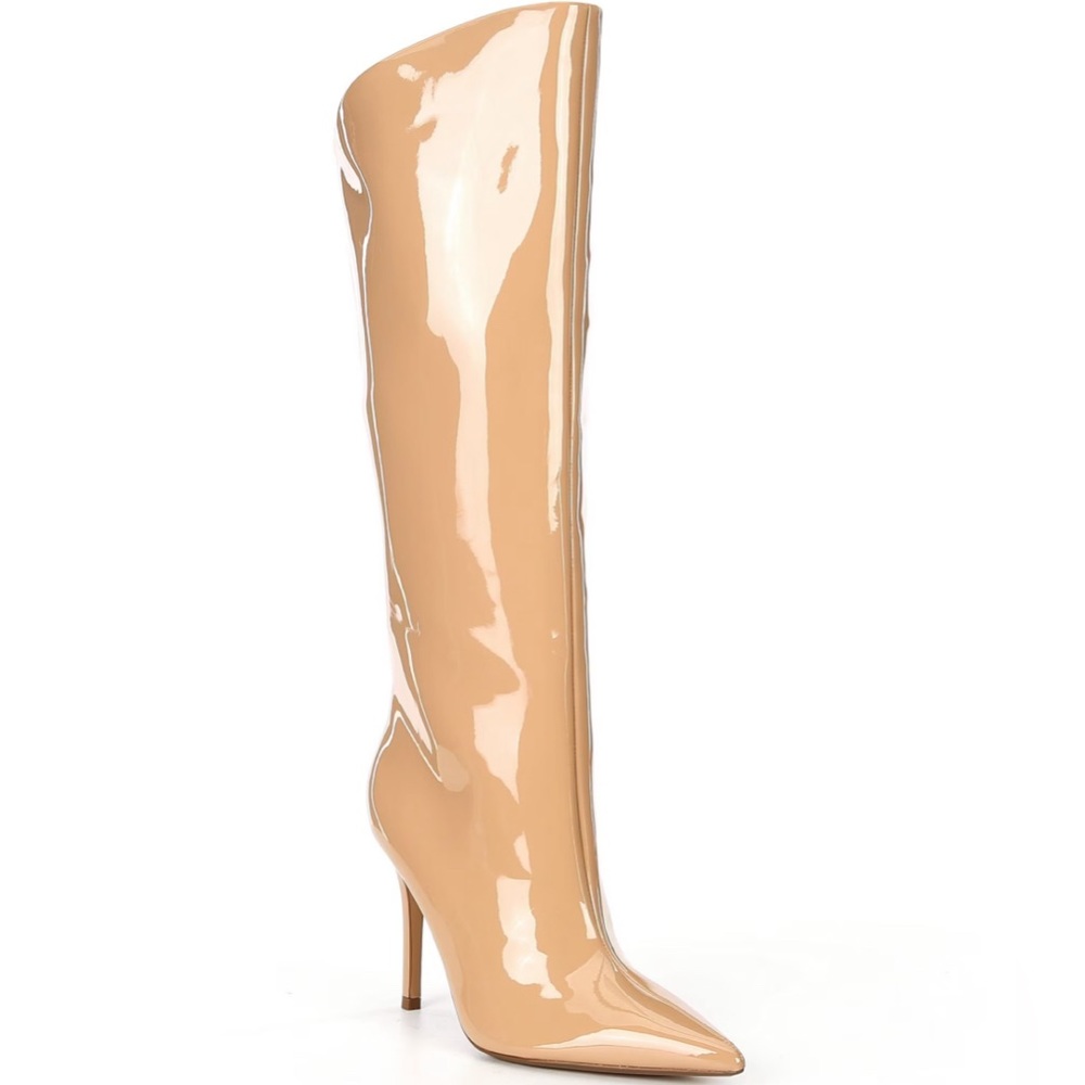 Sarina Patent Pointed Toe Stiletto Boots